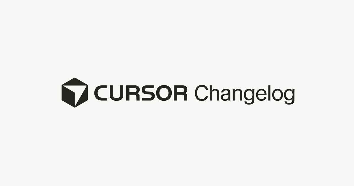 Cursor changelog and coding agent updates