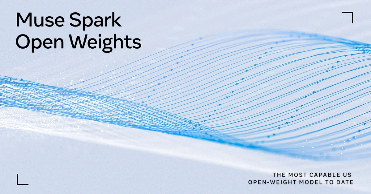Meta graphic reading Muse Spark Open Weights, the most capable US open-weight model to date