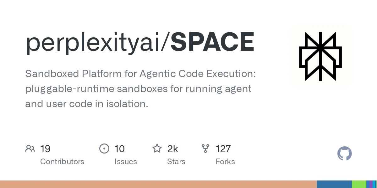 Perplexity SPACE repository card: sandboxed platform for agentic code execution