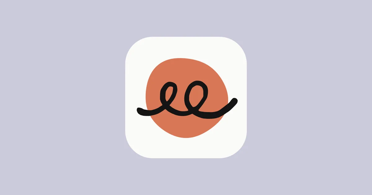 Claude Duet app icon: a white rounded square with a rust circle and a black looping line